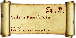Szám Maurícia névjegykártya